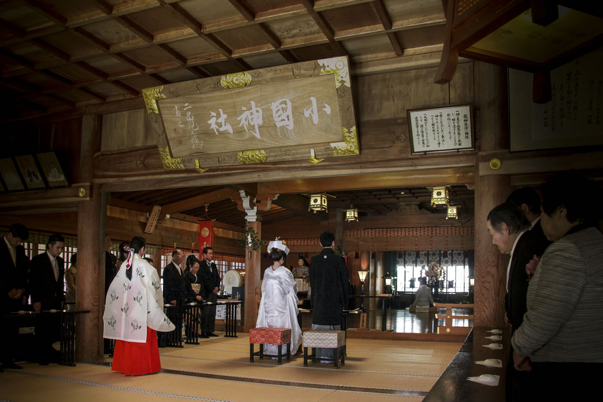 神前結婚式「祝詞奏上」