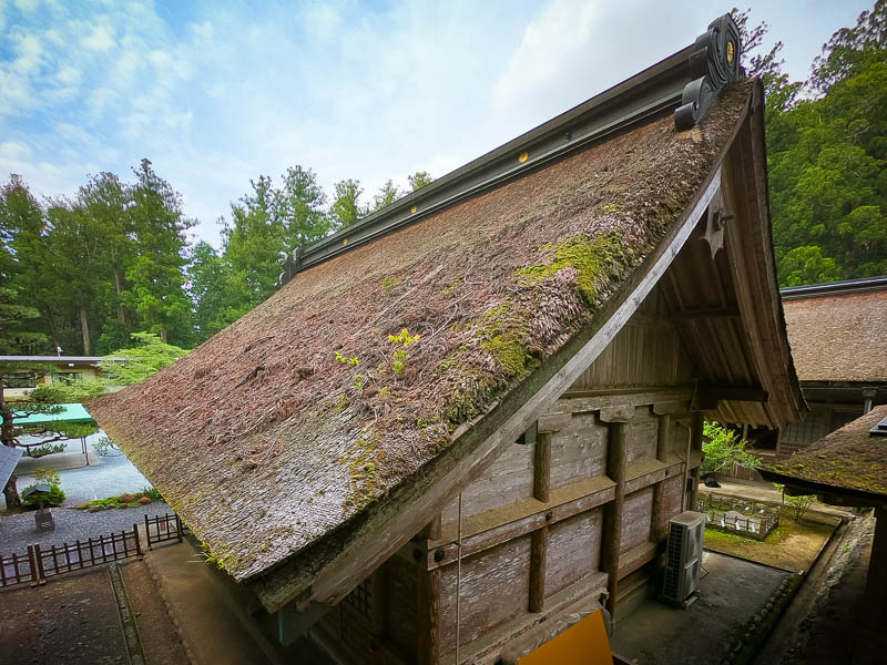 小國神社「神徳殿」修復を必要とする檜皮葺屋根