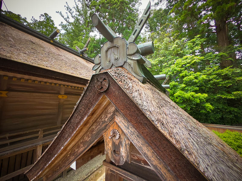 小國神社「並宮」修復を必要とする檜皮葺屋根