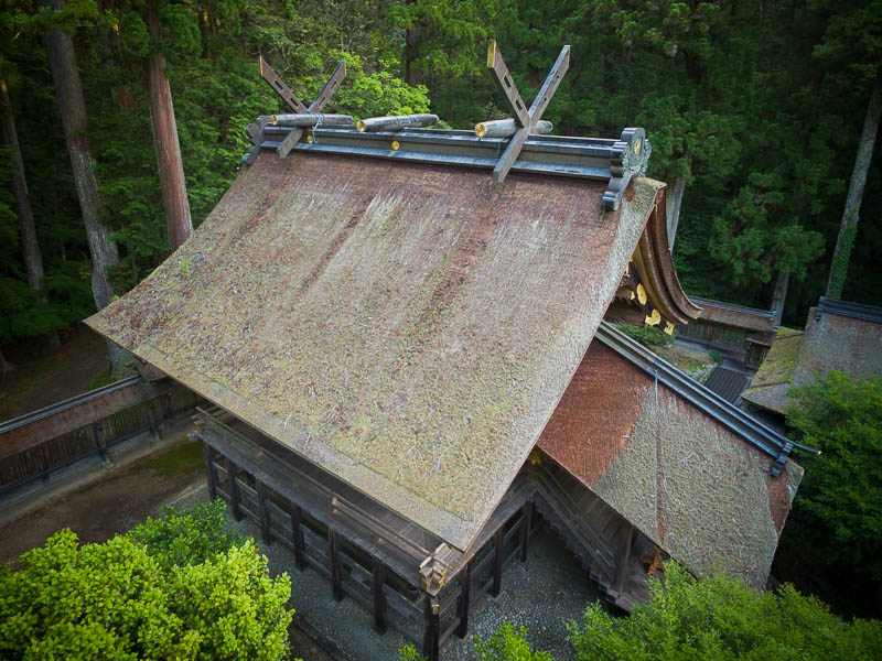 小國神社 修復前のお屋根「御本殿」